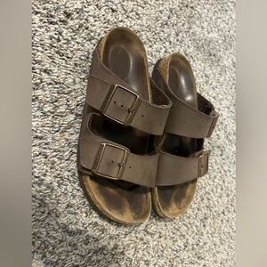 Brown leather Birkenstocks